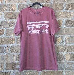Comfort Colors Winter Park Ski-Music Festival Short Sleeve T-Shirt Tee Large
